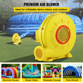 Air Blower 450W 0.6HP Inflatable Blower Portable Powerful Bounce House Blower 1750Pa Commercial Air Blower Pump Fan for Inflatable Bouncy Castle and Jump Slides Yellow